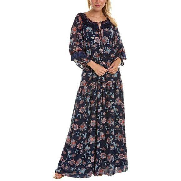 SACHIN & BABI Dresses & Skirts - NWT Sachin & Babi Dalton Maxi Eastern Gouache Botanical Dress 0 $595 Blue Floral